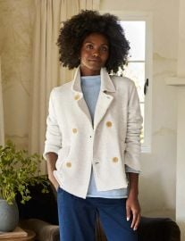 Frank amp Eileen Mini Belfast Crop Peacoat - Heather White Garmentory at Garmentory